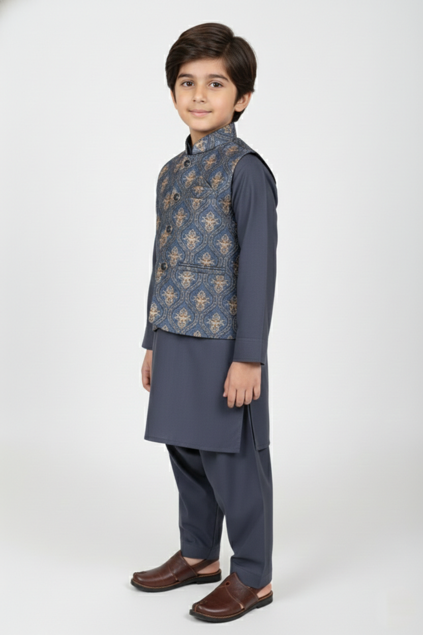 WaistCoat Shalwar Suit 684-528