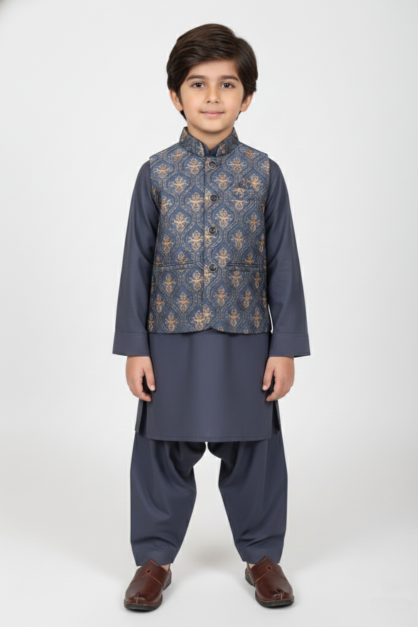 WaistCoat Shalwar Suit 684-528