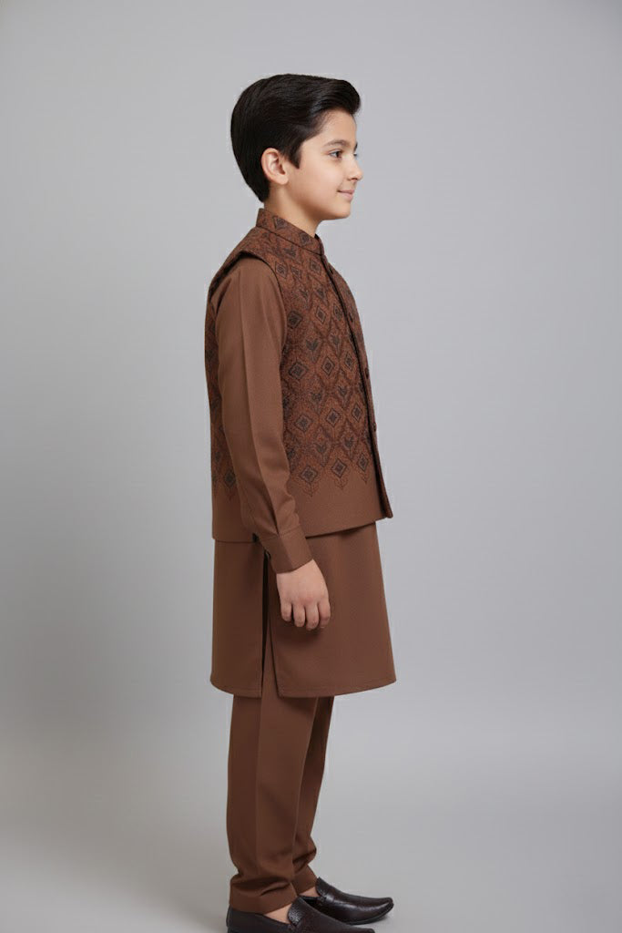 Waistcoat Trouser Suit Brand B-638