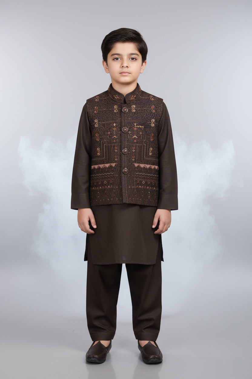 WaistCoat Shalwar Suit 26-010