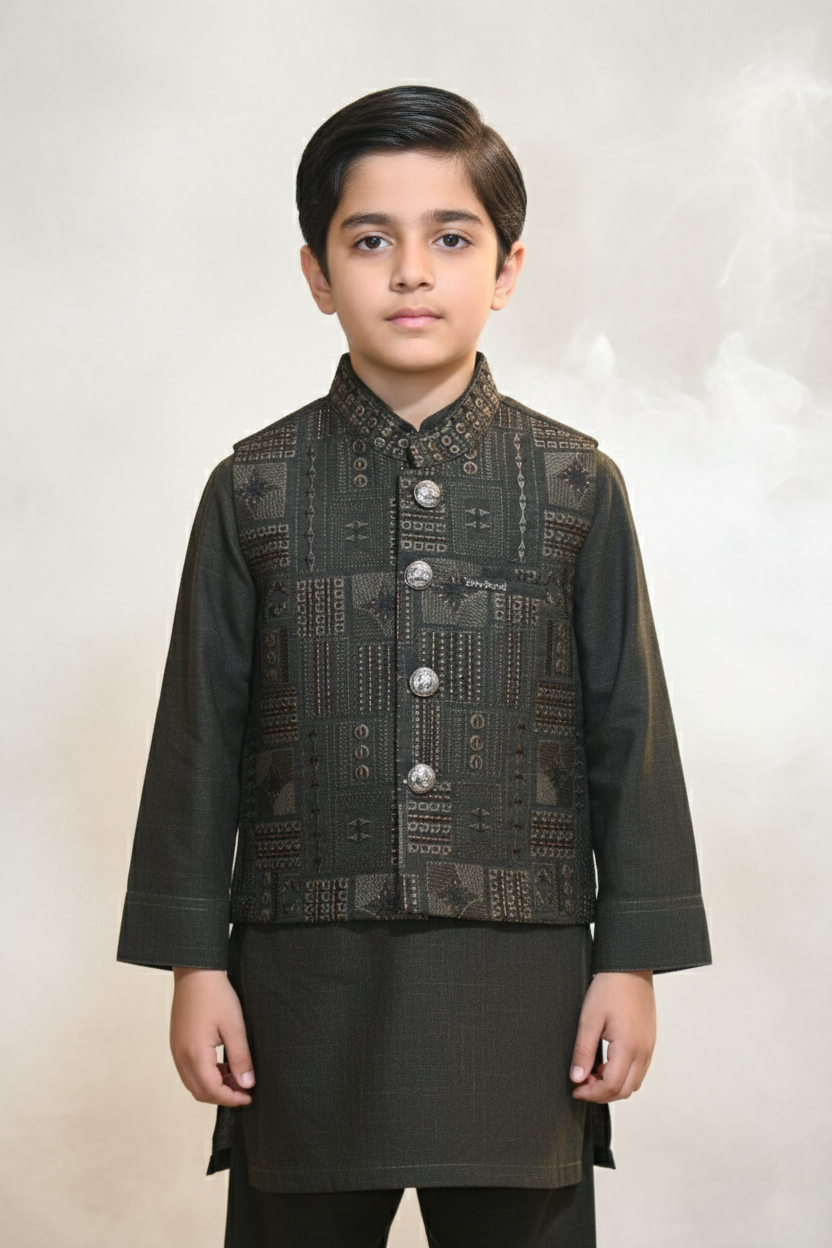 WaistCoat Shalwar Suit 26-005