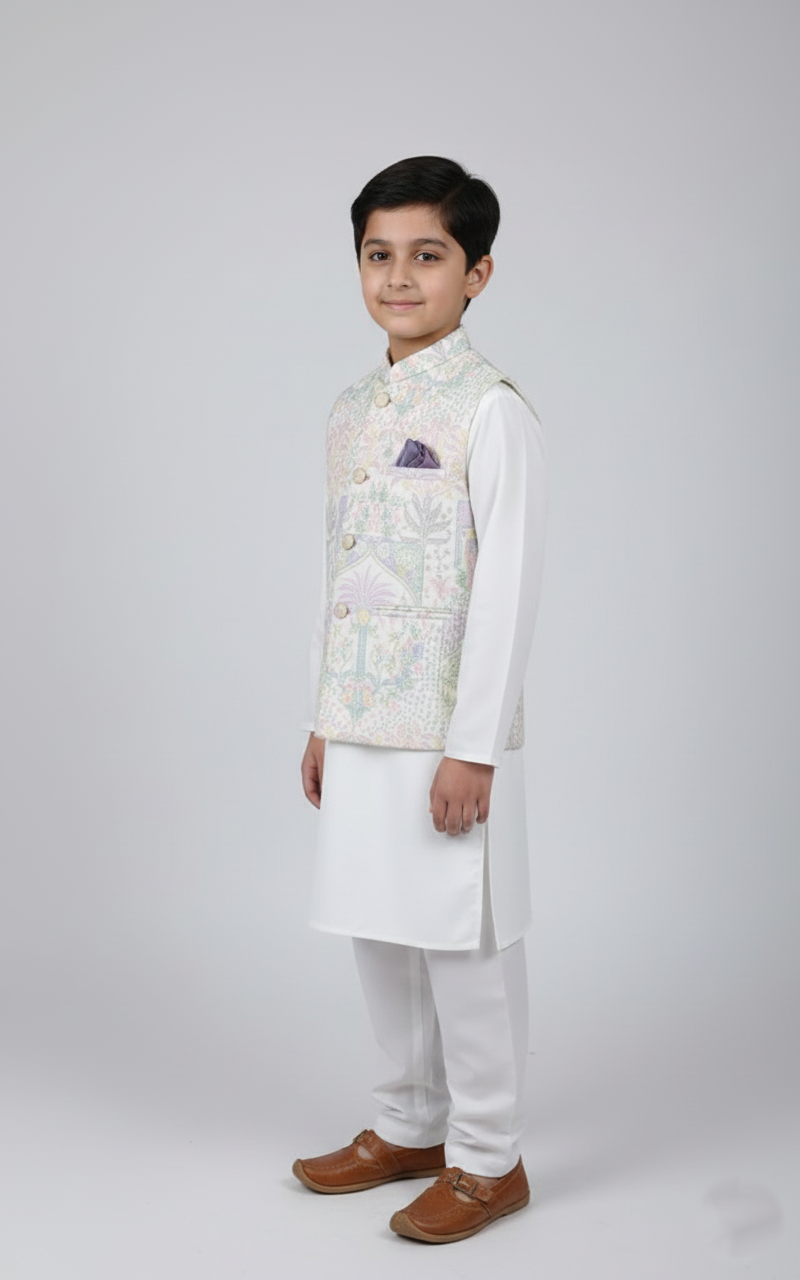 WaistCoat Shalwar Suit K-3402-B